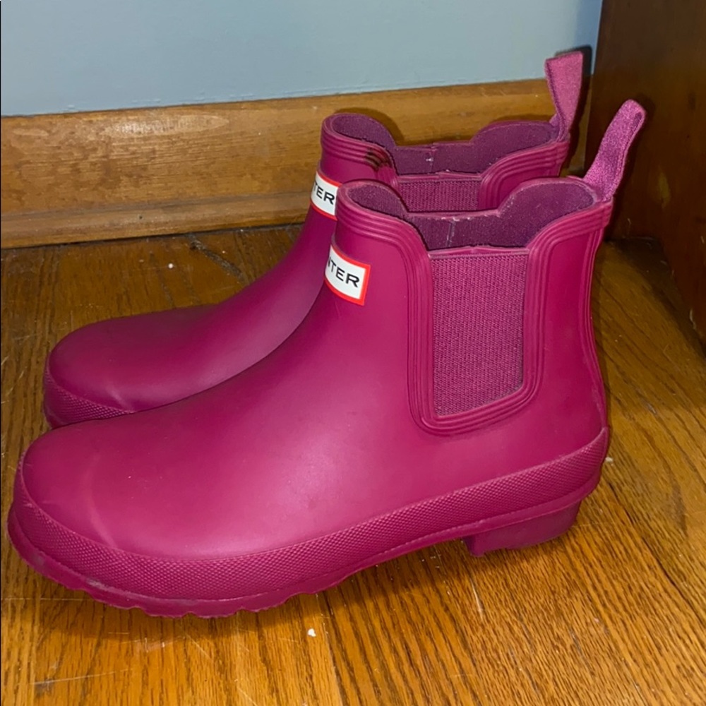 Pink Hunter Ankle Boots